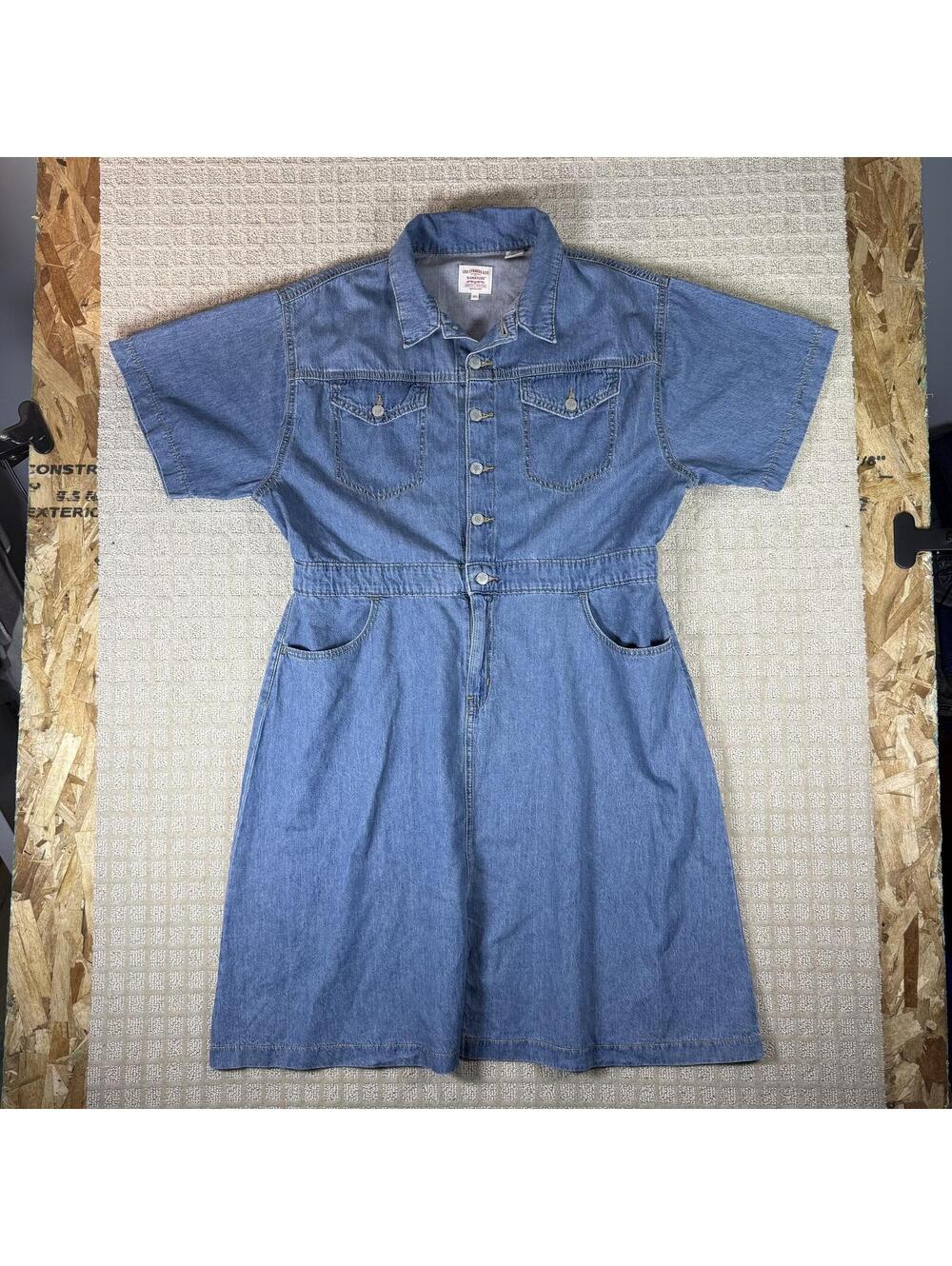 Levi’s Denim Dress XL Button Front Short Sleeve